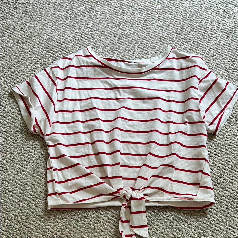 Red and White Striped Women’s Shirt